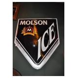 molson ice tin sign