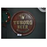 tuborg beer export quality sign, barrel top