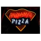 andiamo pizza neon sign