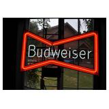 budweiser neon sign. tie shaped