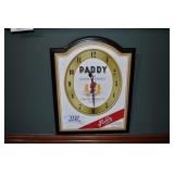 paddy old irish whiskey clock.