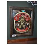 grizzly beer canadian lager, sign,