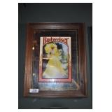 budweiser sign, woman in yellow.