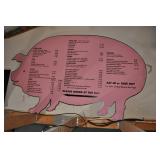 Large Pig Menu Board. 60"x47"