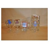 Beer Glasses And Mugs, Pabst, Schlitz, Bud, Paulan