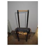 Cast Iron Wood Caddy With Basket Of Fireplace Acc.