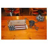 U.s. Box And Cat Planter.