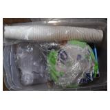 Plastic Ware, Paper Cups, Paper Plates.