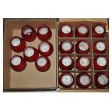 19 Red Glass Candles.