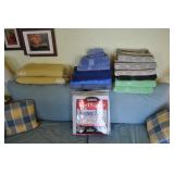 Assortment Of Towels, Blankets, Mattress Cover