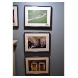 3 framed ireland photos, stone wall, cliffs, doors