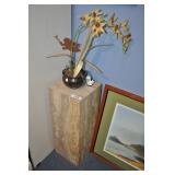 marble style plant stand and pot