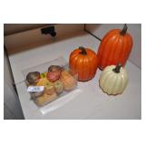 plastic pumpkins and gourds