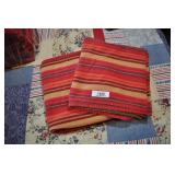 Pair Striped Linen Table Covers