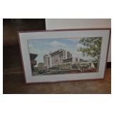 Large Hotel Print, Framed.