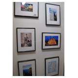 6 Framed Irish Photos, Street Sign, Map Ireland