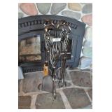 Heavy Duty Steel Fireplace Set, Spiral Design.