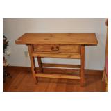 Rustic Wooden Entry Table With Drawer.