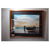 Framed Art Print, Prepping The Boat For Sea.