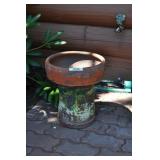 Painted Terracota Plant Stand Or Planter.