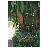 Steel Owl On Perch Yard Art.