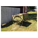 Antique Steel Wheel Cart, Wheels Are 2"x47"
