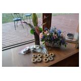 Assorted Shell Napkin Rings, Flower Basket.