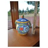 Ceramic Cookie Jar, Chipped Inner Lid Doesn