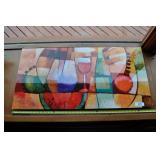 Wine Print On Metal Back.