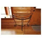 Arch Front Entry Table, Beveled Glass, Cast Iron
