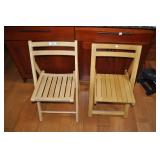 2 Wood Folding Chairs.