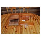 2 wooden organizers, letterbox, jewelry drawers.