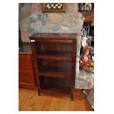 wooden bookcase adjustable shelves. 1