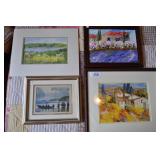 4 Framed Paintins And Prints,