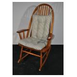 Oak Rocking Chair With Cushion.