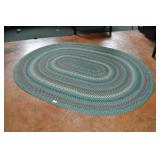 Large Oval Braided Rug, Greenish