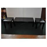 Coffee Table And Matching End Tables, Black
