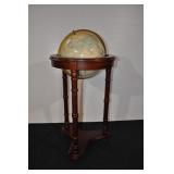 World Globe Mounted On Wooden Stand.