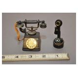 Miniature Phone- Antique Phone, Porcelain Box