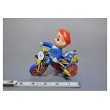 Vtg Metal Tin Litho Mechanical Wind Up Boy On