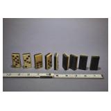 Bone Ebony Dominoes 9 Pcs Antique Victorian