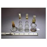 Vtg Mini Oil Lamp Perfume Bottles