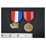 2 Vtg Medal Badges, Good Conduct, Wiaa.