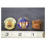 3 Vtg American Legion Enamel Pins- Canada,