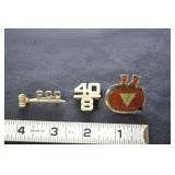 3 Vtg American Legion Pins- Pcc Gavel, 40/8,