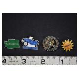 4 Vtg Washington Enamel Pins- Wash., Yakima,