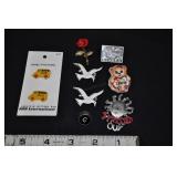 Assorted Pins, Brooches, Buttons- School Bus,