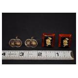 Two Pair Vintage Cufflinks- Roman Helmet & Shield,