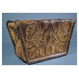 Leather Bag, Floral Tooled,