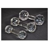 3 Piece Set Of Cut Crystal Knife Rests, S, M, L